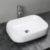 Lavabo Da Appoggio Arno 56X42Xh14,5 In Ceramica Opaco Bianco