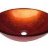 Lavabo Da Appoggio Pureglass Ciotola Cm. Ø42X14 Cristallo Foglia Arancio