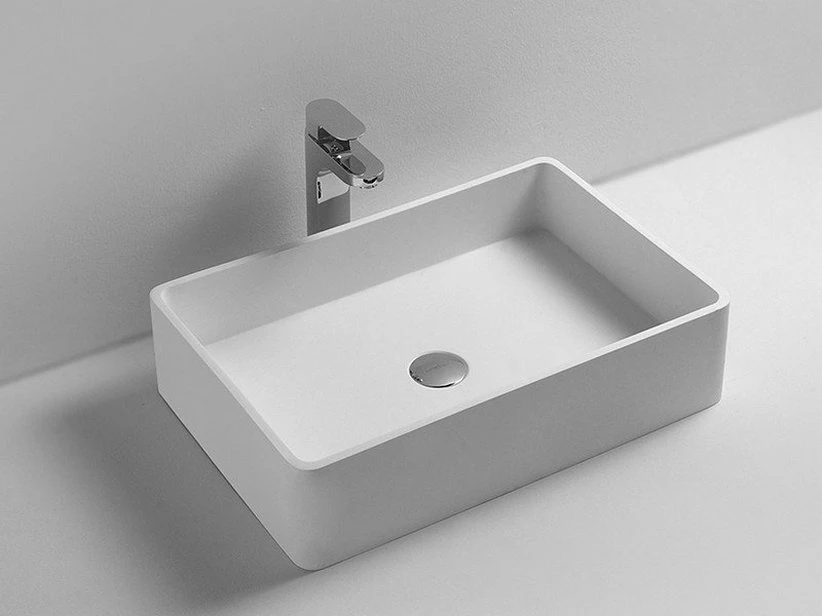 Lavabo Da Appoggio Union 60X40 Solid Surface Opaco Bianco 1 Lavabo Da Appoggio Union 60X40 Solid Surface Opaco Bianco