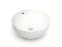 Lavabo Da Appoggio Design Bari Ø37Xh17 In Ceramica Lucido Bianco