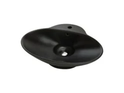 Lavabo Da Appoggio Menphis 61X49 In Resina Opaco Nero Africa