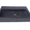 Lavabo Appoggio/Incasso Purestone Recife 60X40Xh10 Pietra Naturale Nero