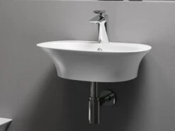 Lavabo Sospeso/Appoggio Berlino 50 Cm In Ceramica Bianco