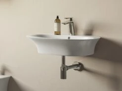 Lavabo Sospeso/Appoggio Berlino 60 Cm In Ceramica Bianco