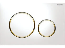 Placca WC Geberit Sigma 20 2 Pulsanti Bianco/Oro/Bianco