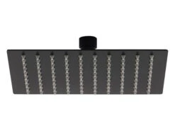 Soffione Doccia Low 30X30 Acciaio Inox Quadrato Nero Opaco