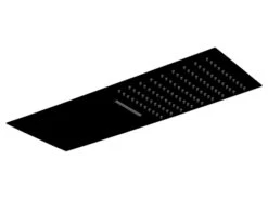 Soffione Doccia Spa 50x22 Cm Acciaio Inox 2 Getti Pioggia + Cascata Nero Opaco