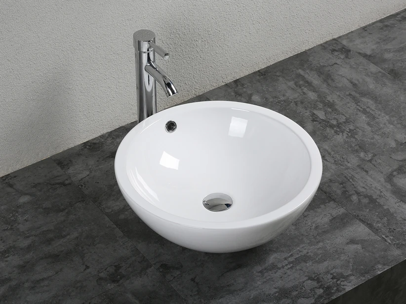Lavabo Da Appoggio Taro Ø45 H17 In Ceramica Bianco Lucido 1 Lavabo Da Appoggio Taro Ø45 H17 In Ceramica Bianco Lucido